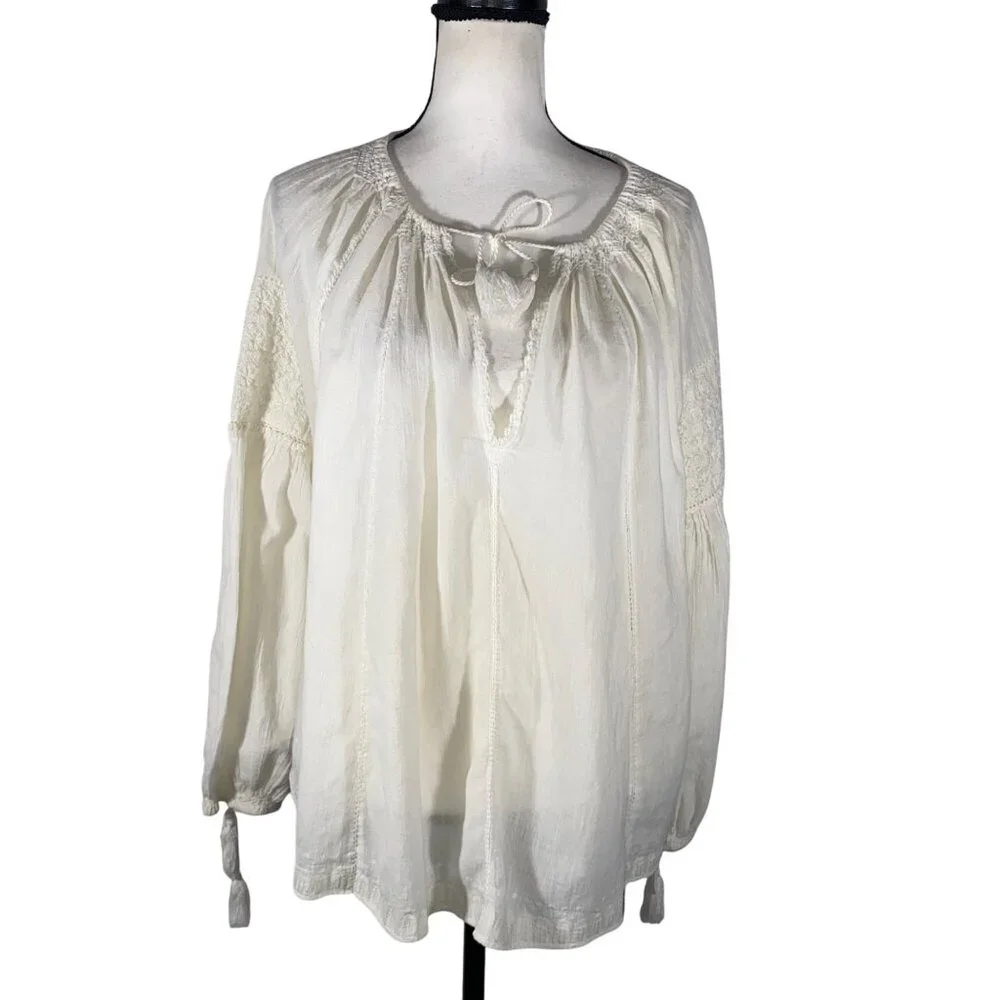 Doen Cream Blouse with Tassels - Picture 4 of 12